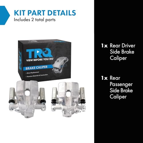 TRQ Rear Driver and Passenger Side Brake Caliper Set Hardware Brackets - style: CLA32287