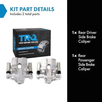 TRQ Rear Driver and Passenger Side Brake Caliper Set Hardware Brackets - style: CLA32287