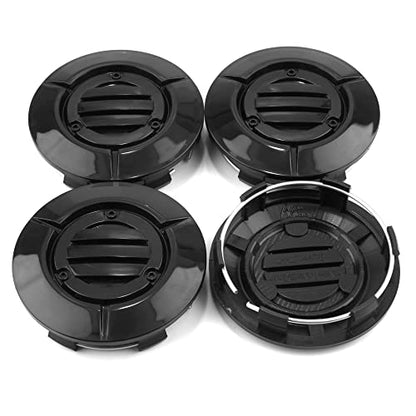 RTrhinoTuning 4PCS 3.25in Black Wheel Center Caps 83mm Compatible with Suburban Silverado Tahoe 18" to 22" Rim OD: 3.27"(83 mm) ID: 3"(76 mm) Black Hub Caps - color: Black