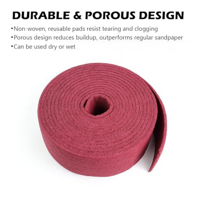 Maroon Scuff Pad Roll 5" x 30 ft - General Purpose Surface Prep for Auto Body, Woodworking & Paint - color: Maroon, style: 5 Inches * 30 Feet