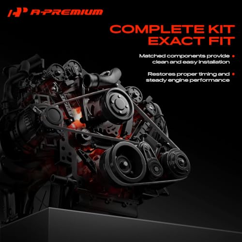A-Premium Engine Serpentine Belt Drive Kit with Tensioner & Idler Pulley
