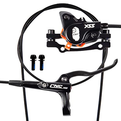 CNC MTB Hydraulic Disc Brake Set，Mountain Bike Hydraulic Disc Brakes Right Front 800mm Left Rear 1450mm Hydraulic Brake，Black - color: Blck-Front