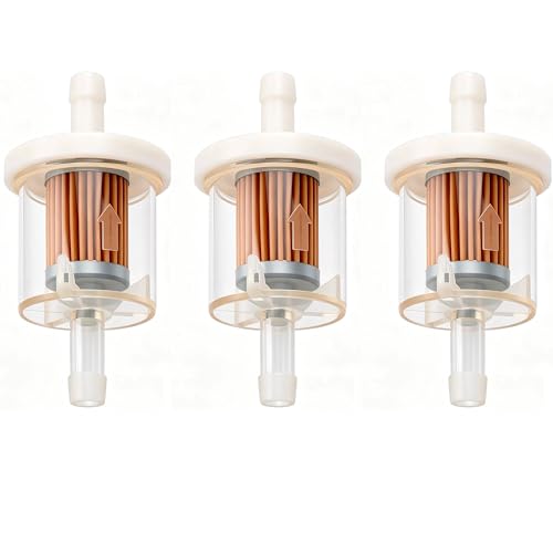 Universal 40 Micron 1/4 Inline Fuel Filter for Briggs & Stratton 691035 493629 84001895 794079 56002 John Deere AM108356 Kawasaki FH430V 49019-0014 12hp 17.5hp 27hp 35hp Engines (Pack of 3)