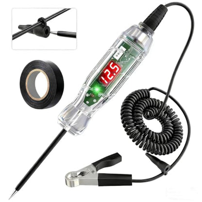 Automotive Test Light VDIAGTOOL P60 3-70V LED Digital Voltage Display, Circuit Tester with Voltmeter & Dual Polarity Indicator Light, Tester Electric, Bidirectional Voltage Tester w/Stainless Probe