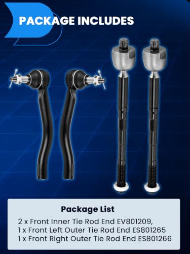 4Pcs Front Inner Outer Tie Rod End Kit Compatible With Infiniti QX60 2014-2015/2018-2020, QX60 2016-2017 3.5L, for Nissan Pathfinder 2013-2020, EV801209 ES801265 ES801266