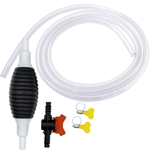 Multifunction Liquid Sucker Pump High Flow Manual Fuel Pump 9.8 Ft Hose -Portable Hand Siphon Transfer Pump Kit fit for Gasoline Oil Diesel Water Liquid Fluid