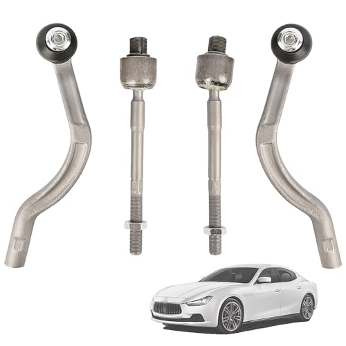 Inner Outer Tie Rod End Kit Compatible with Maserati Ghibli Base S SQ4 Q4, Quattroporte S SQ4 GTS 2014 2015 2016 Left & Right 4PCS Replace 673000005 673000006