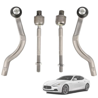 Inner Outer Tie Rod End Kit Compatible with Maserati Ghibli Base S SQ4 Q4, Quattroporte S SQ4 GTS 2014 2015 2016 Left & Right 4PCS Replace 673000005 673000006