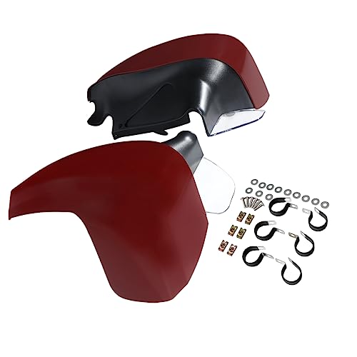 TCT-MOTORPARTS Mustache Engine Guard Highway Crash Bar+ Red Lower Fairing Fit for Indian Roadmaster 2023-2025 Chieftain Classic Springfield Limited - color: Black Crash Bar+Red Fairing