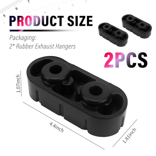 2PCS Rubber Exhaust Hangers Replacement OEM 25956663,Shock Absorbing Car Muffler Hanger Compatible with GMC Chevrolet Cadillac,Professional Exhaust Pipe Hangers
