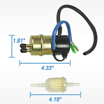 Electric Fuel Pump 12v (8mm In/Outlet) Compatible with Kawasaki Mule 3000 3010 3020 2520 2500 2510 1000 Repalce 49040-1055 KAF620 KF620