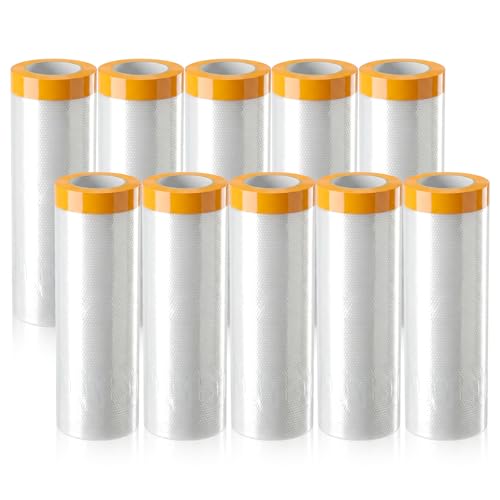 10 Rolls Painters Plastic with Tape, 5Ft x 65Ft
