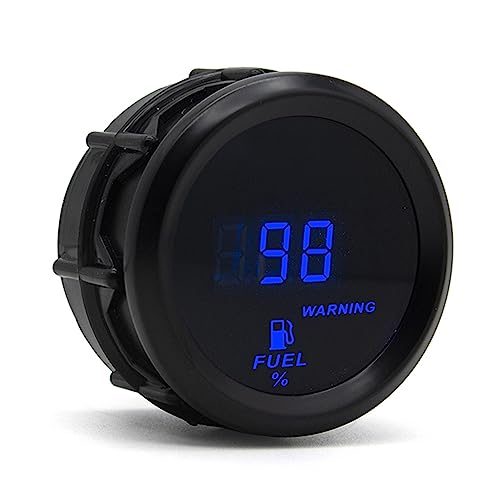 2 Inches 52mm Car Fuel Level Digital Gauge Automobile Blue Backlight Universal Meter (Fuel Gauge with Sensor)