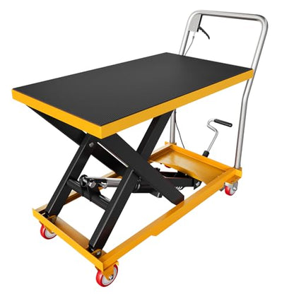 GarveeTech Hydraulic Lift Table Cart, 330 LBS Capacity, 28.5 in Height - color: Yellow, size: 330 LBS