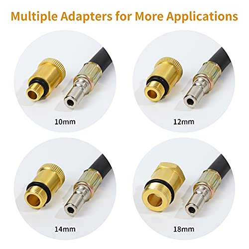 8PCS Compression Tester Kit Professional Petrol Gas Engine Cylinder Pressure Gauge 0-300 PSI Automotive Tool for Motorcycle Car Truck (Blue) - color: Blue