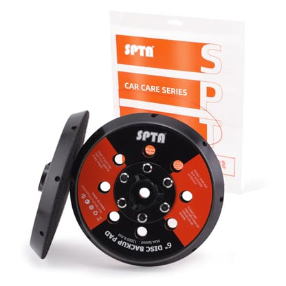 SPTA 2Pcs 6 Inch Universal Dual Action Backing Plate, Backing Plate for DA Polisher,Hook & Loop, 5/16"-24 Thread,Fits DA Polishers Up to 12,000 OPM,Sand,Buff,Polish & Finish, Auto Detailing -BP604 - size: 6 Inch (150mm)