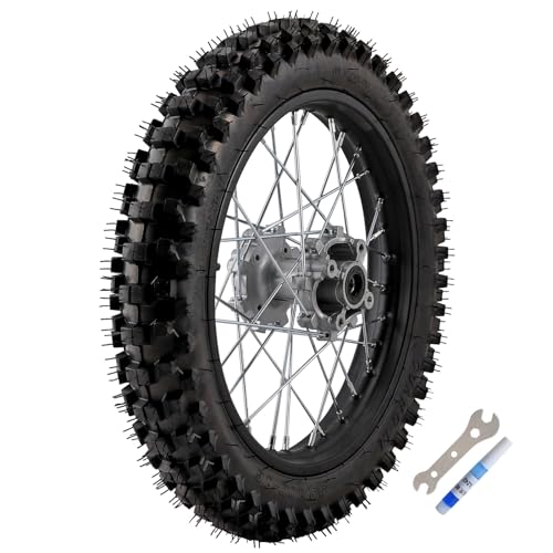 Front Motorcycle Tire 70/100-19 & Rear Tire 90/100-16 Wheel Tires Rim Inner Tube with 15mm Bearing & Front Suspension Fork 45mm/48mm & 280mm Rear Shocks Absorber for Pit Pro Trail Dirt Bike - size: Front 19 + Rear 16