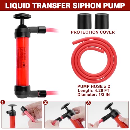 Siphon Pump for Gasoline, Fluid Transfer Pump Automotive, RV Antifreeze Pump Kit, Oil Transfer Pump, Hand Pump Siphon, Manual Fuel Transfer Pump