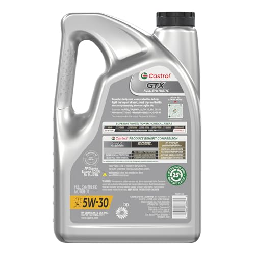 Castrol GTX Full Synthetic 5W-30 Motor Oil, 5 Quarts - size: 5 Quarts
