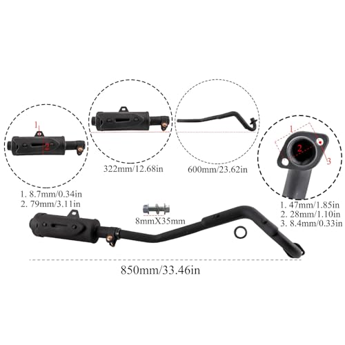 28mm Exhaust Pipe Muffler Assembly For 70/90/110/125cc 150cc Taotao Coolster ATV Dirt Pit Bike Quad Go kart Buggy