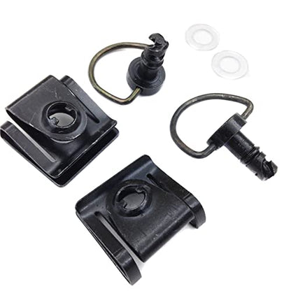 Motorcycle Parts Black Quick Release Race Dzus Style Motorcycle 1/4 Turn Fairing Fastener 15mm D-Ring Pins 2pcs Black - color: Black