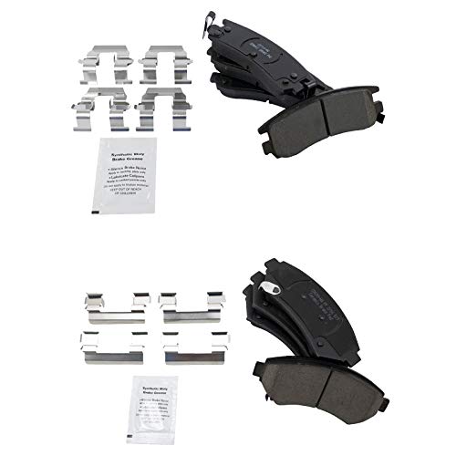 TRQ Front & Rear Premium Posi Ceramic Brake Pads - color: Ceramic, size: BKA12033