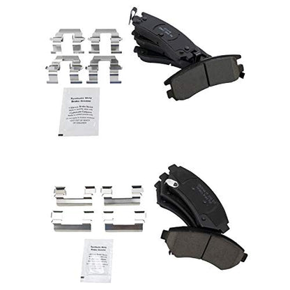 TRQ Front & Rear Premium Posi Ceramic Brake Pads - color: Ceramic, size: BKA12033