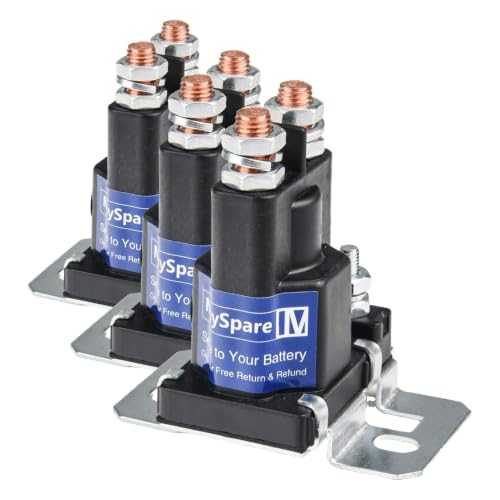 MaySpare 80-Amp 12V Continuous Duty Solenoid Battery Isolator and Starter Relay - White 4 Pin SPST (Pack of 3) - size: M (Pack of 3)