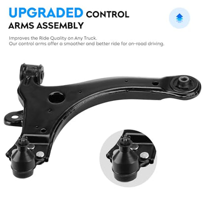 Front Lower Control Arm w/Ball Joint for Buick Allure & Lacrosse 05-09, Chevy Impala 00-13, Venture 97-05, Oldsmobile Intrigue 98-02, Pontiac Montana 99-06, 2Pcs Suspension Kit K80539 K80538
