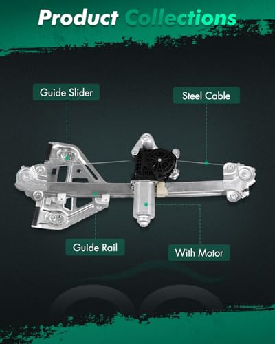 SCITOO Rear Left Drivers Side Power Window Regulator with Motor Assembly Replacement fit for 2003-2007 for Cadillac CTS 15277680 741-064 - size: 741-064