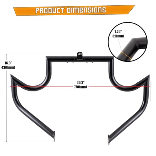 Kinglemc Crash Bar Engine Guard for Harley Davidson Touring(Black-C) - color: Black-C