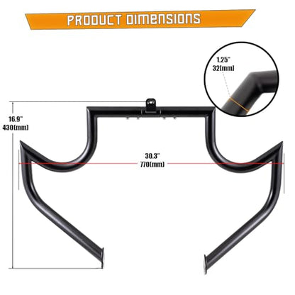 Kinglemc Crash Bar Engine Guard for Harley Davidson Touring(Black-C) - color: Black-C