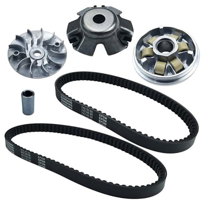 GY6 125cc/150cc Rear Clutch，Clutch Kits and Variator Assembly with 743+842 belt Compatible for 4-Stroke Engine Scooter ATV Taotao Roketa Sunl
