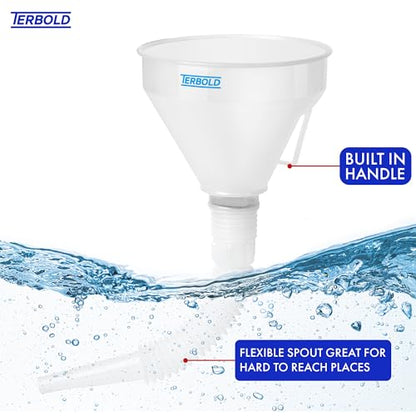 Automotive Flex Funnel with Hose (White) - color: White