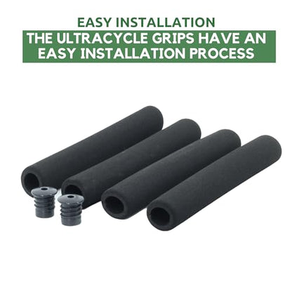 Ultracycle's Cruiser & Road Foam Grips - Soft and Cushy Design, High-Density Foam Rubber, 4-Piece Kit, 8.5 Inches - Ultimate Comfort and Control for Your Bike's Handlebars