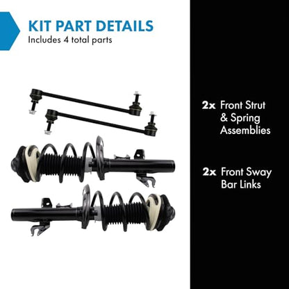 TRQ Front Suspension Kit Complete Strut & Coil Spring Assembly Sway Bar - style: PSA34632