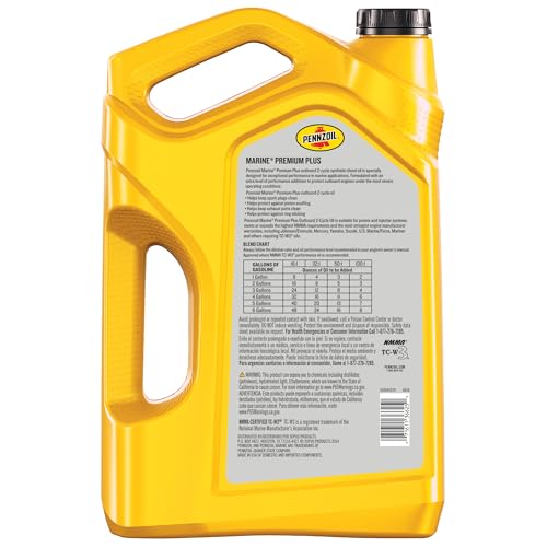 Pennzoil Marine Premium Plus 2-Cycle Synthetic Blend Engine Oil, 1 Gallon - size: 1 Gallon, style: New Packaging