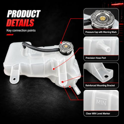 603-056 Coolant Reservoir Tank with Cap for Chrysler 300 2005-2010 - size: 603-056