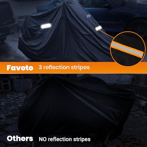 Favoto Motorcycle Cover Waterproof Outdoor All Weather Protection - size: 86.6"