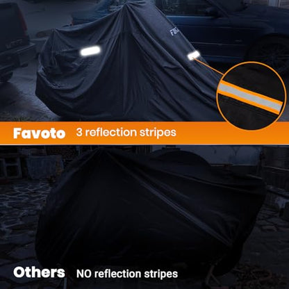 Favoto Motorcycle Cover Waterproof Outdoor All Weather Protection - size: 86.6"