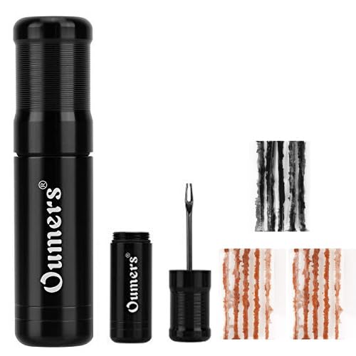 Oumers Tubeless Bike Tire Repair Tool Kit, Bike Tire Punctures with 5PCS Bacon Strips Plus Insertion Tool Tire Repair Fork Reamer - color: 15- 10 Orange, 5 Black
