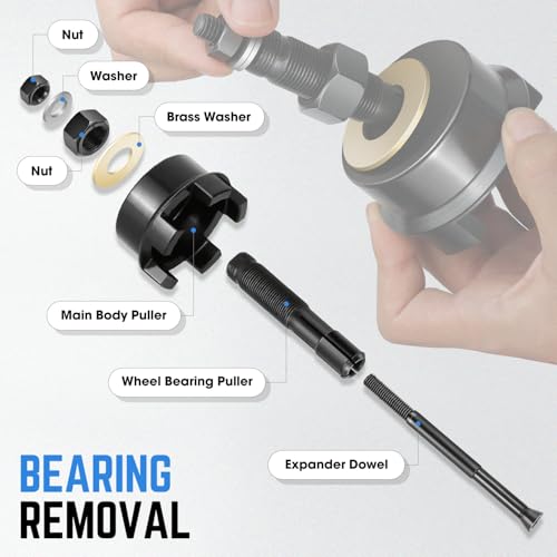DNA Motoring Wheel Bearing Puller Tool Kit Compatible with 2000-2020 Most Harley Davidson Motorcycles, Wheel Bearing Removal and Installation Tool for 0.75" 1" 25mm Bearings, TOOLS-00557 - style: fit 00-20 Davidson