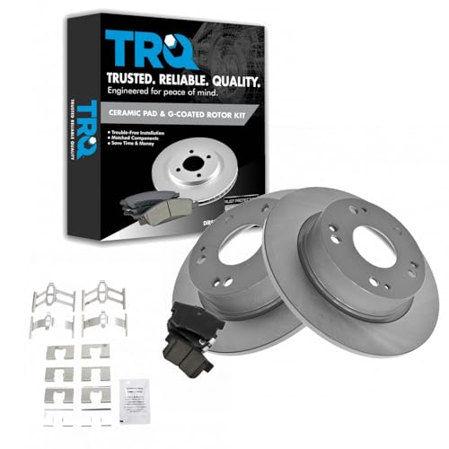 TRQ Rear Brake Pad and Rotor Set Ceramic G Coated Solid Rotors - style: BKA11326