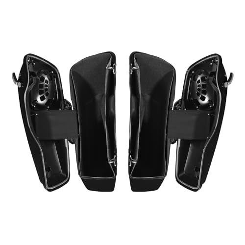 TCMT Hard Saddlebag W/ 5 x 7" Speaker Lids Fits For Harley 2014-2024 Touring Road King Road Street Electra Glide Ultra-Classic FLT FLHT FLHTCU FLHRC - color: Chrome Latches, size: Standard(5x7 Speaker Lid)