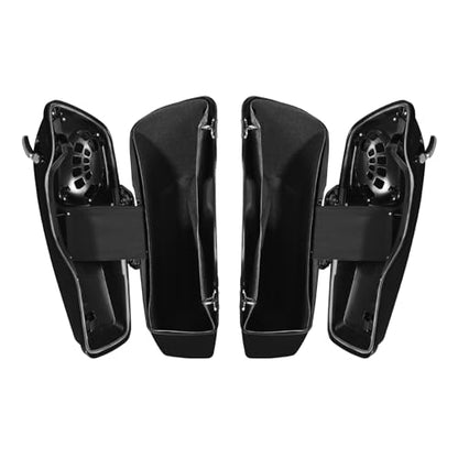 TCMT Hard Saddlebag W/ 5 x 7" Speaker Lids Fits For Harley 2014-2024 Touring Road King Road Street Electra Glide Ultra-Classic FLT FLHT FLHTCU FLHRC - color: Chrome Latches, size: Standard(5x7 Speaker Lid)