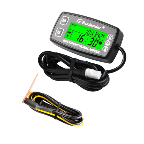 Runleader Tach Hour Meter,Engine Heat Sink Temperature Gauge - size: RL-HM035A-TS003