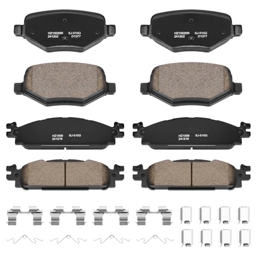 Front & Rear Ceramic Brake Pads Set for Ford Explorer/Flex/Taurus & Lincoln MKS/MKT [Excluding Heavy Duty Brakes] - style: HZ1508+HZ1377