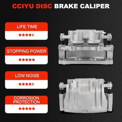 cciyu Front Left & Right Brake Calipers With Bracket 18B5017A 18B5016A - size: Front[18B5017A+18B5016A]