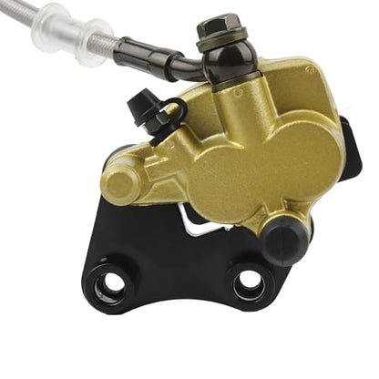 Front Disc Brake Master Cylinder Caliper Assembly with Brake Pad Compatible with 50cc 70cc 90cc 110cc 125cc SSR Chinese ATV Dirt Bike Pit Bike Quad