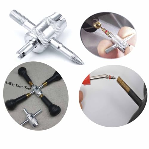 43Pcs Tire Valve Core Remover Tools with 30Pcs Valve Stem Cores,10Pcs Tire Stem Valve Caps, 4-Way Valve Stem Core Tool, Dual & Single Head Tire Valve Core Remover Installer Tools